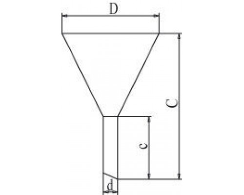 Воронка Bochem стандартная, с ручкой, длина 125 мм, диаметр 100 мм, нержавеющая сталь (Артикул 8841)